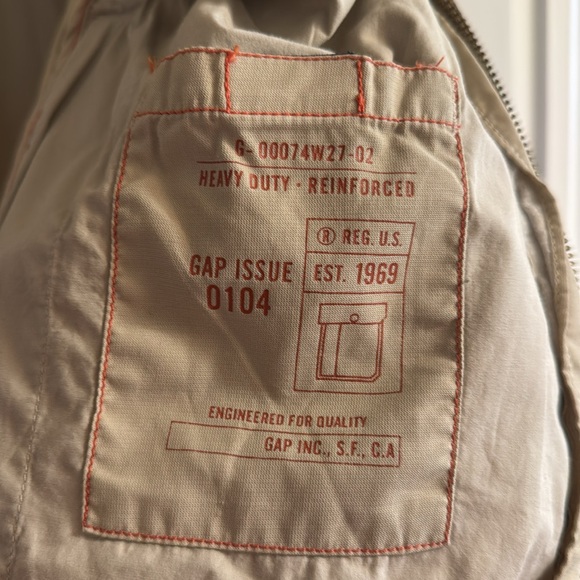 GAP rain coat full zip short size XL - Picture 8 of 12